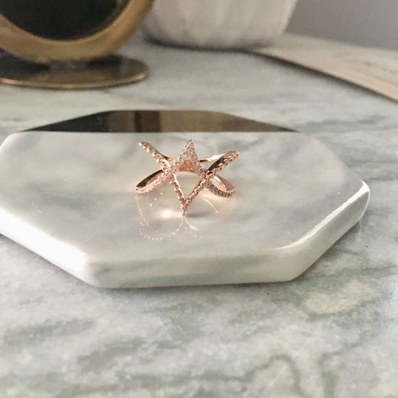 Sterling Silver Simulated Diamond Rose Gold Ring - Picture 9 of 11